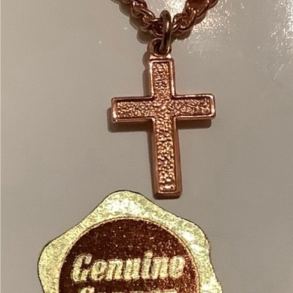 New vintage Copper cross pendette - Picture 1 of 4